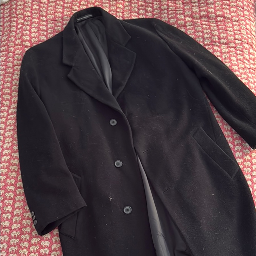 Ralph Lauren Men’s Long Wool Black Dress Coat